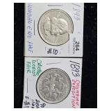 (2) 1893 Half Dollar Columbian Expo