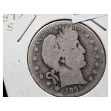 1895 S Barber Half Dollar