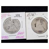 (2) 1877 S Liberty Seated Half Dollar