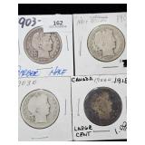 (4) 1903 O Barber Half Dollar