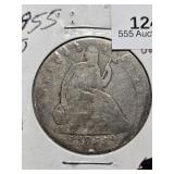 1855 O Liberty Seated Half Dollar