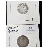 (2) 1841-1849 Liberty Seated Dime