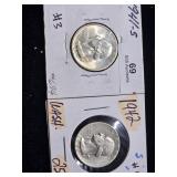 (2) 1941-1942 Washington Quarter