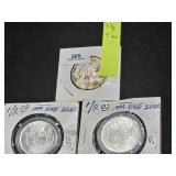 (3) 1/2 T Oz Silver Rounds