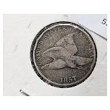 1857 Small Cent Fyling Eagle