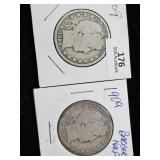 (2) 1909 Barber Half Dollar