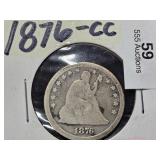 1876 Carson City Liberty Seated Quarter