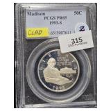 1993 S Commemorative Half PCGS PR65 Madison