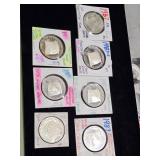 (6) 1987 P,S Comm. $1 Silver Dollar