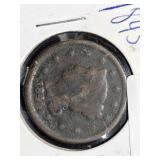 1845 Large Cent Liberty Head