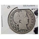 1893 O Barber Half Dollar