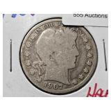 1907 S Barber Half Dollar