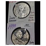 (2) 1999 P Comm. $1 Silver Dollar