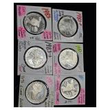 (6) 1983 P,S Comm. $1 Silver Dollar