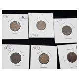 (9) 1867-1880 Indian Head Penny