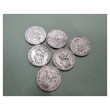 (6) Mexican 1 Peso Silver Coin 1959, 1960