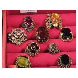 (9) Large Fashion Rings