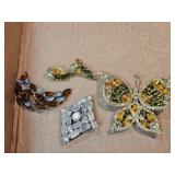 (3) Broaches, Earrings