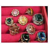 (9) Large Stone Rings