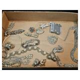 Rhinestone Brooches, Necklace, Earrings, Bracelet