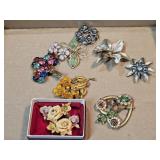 (7) Broaches, (2) Clasps