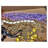 (6) Vintage Style Necklaces, Beaded, Gold-Tone