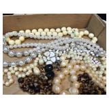 (6) Vintage Style Necklaces, Beaded, Faux Pearl