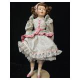 Franklin Mint Heirloom Porcelain Doll w Stand
