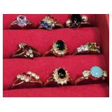 (9) Fancy Rings with Various Stones
