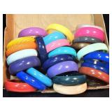 (25) Colorful Bangles, Lucite, Hong Kong Textured