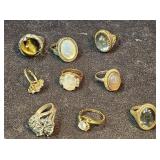 (9) Rings Including Cat's Eyes