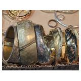 (15+) Gold Tone Bangles & Bracelets
