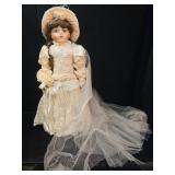 Bride's Doll w Lace, Pearls & Train