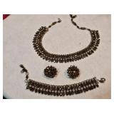 Brown Rhinestone Jewelry Set
