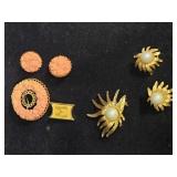 (3) Celebrity Pins & Earrings (Peach & Gold)