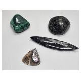 Kambaba Jasper, Malachite, Orthoceras