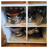 Lower Kitchen Cabinet Contents & White Cart