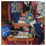 2 suit cases, Rams, Blues, Cardinals, General Lee