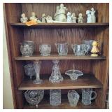 Contents of Cabinet, Cut Glass, Snow Babies,Angels