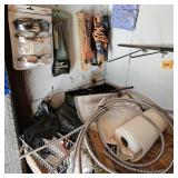 Metal Drawers, Trash Bag, 4 empty cases in corner