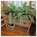 Wicker Plant Stand with fake furns