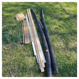 Drainage pipes, wood, edging, load stablizer