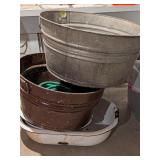 (4) Tubs, Galvanized, Enamel