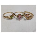(3) 10K Women's Gold Rings 5.5 Grams
