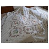 Cross Stitched Quilt, Hand Quilted