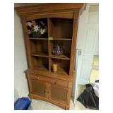 Wood Cabinet And Contents