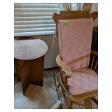 Wood Rocker and Small Side Table