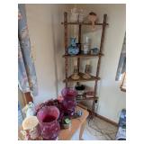 Corner Shelf & End Table and Decor on Both