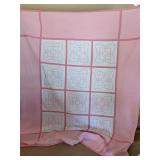 Pink Cross Stitch Quilt 80 x 96