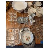 Floral Dsh Set, Clear Cut Glass Ware, S&P